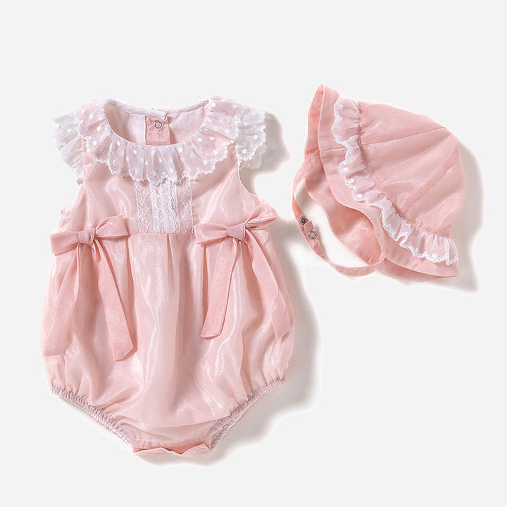Baby ett-stykke romper jente baby utenlandske prinsesseveske fart klær