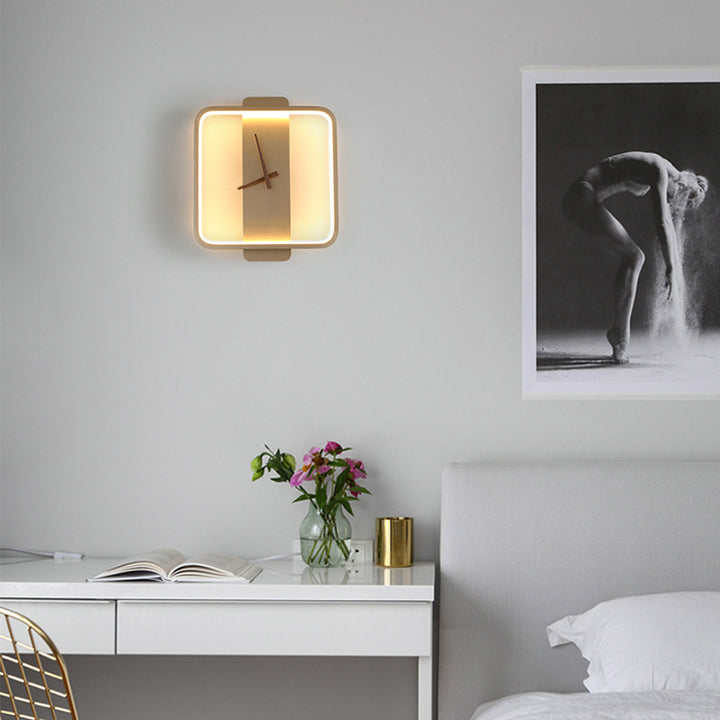 Noordse wandlamp slaapkamer bed lamp klokmodelleringslampje