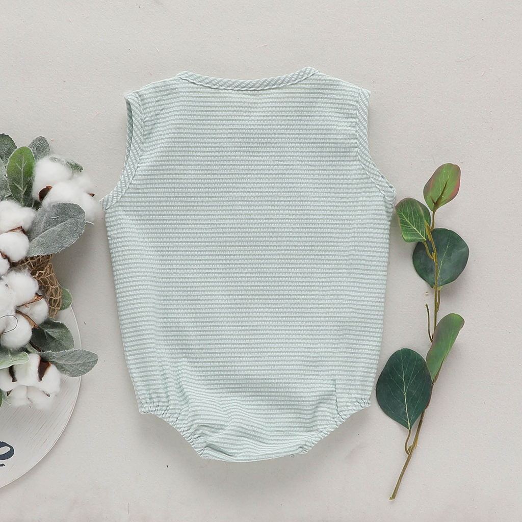 Baby småbarn bomull og lin søt klatring romper romper bodysuit