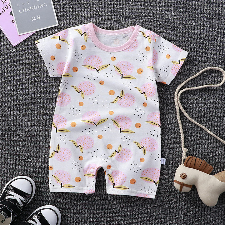 Baby One-Piece Clothes Baby Print Short-Sleeved Romper Bag Fart Suit