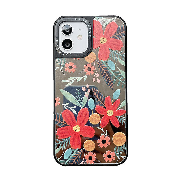 Compatible with Apple , Suitable For Oil Painting Flower 11promax Apple 11 Mobile Phone Case 11pro Liquid Silicone Xsmax Female