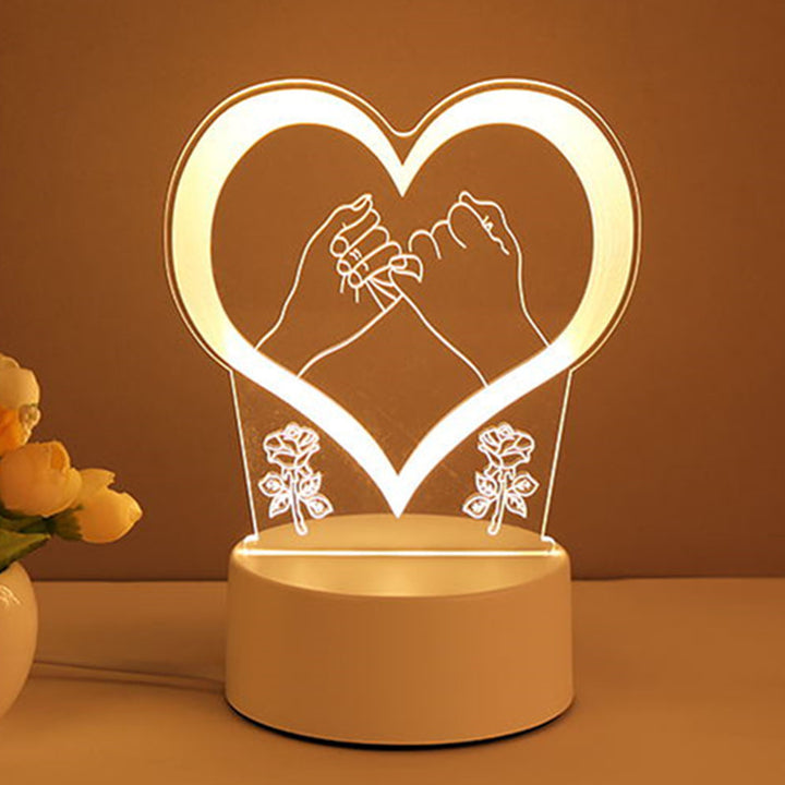 Lampada 3D ACRILICO LED LED USB Night Night Segno Neon Lampada di Natale Decorazioni per la casa per decorazioni per la camera Valentino Regali