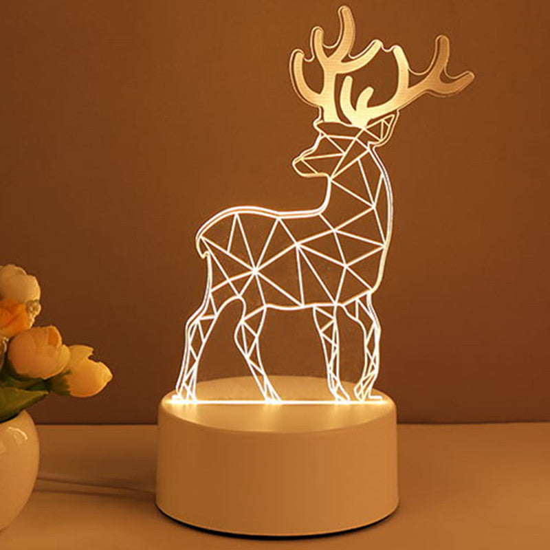 3D -lampun akryyli USB LED -yövalot Neon Sign Lamp Xmasin kodinkoriste huoneen sisustus Ystävänpäivälahjat