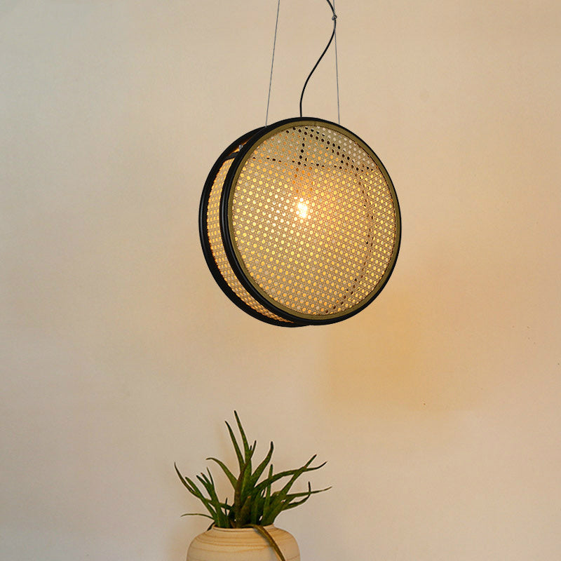 Kreative Rattan Retro -Lampen für das Restaurant Kronleuchter