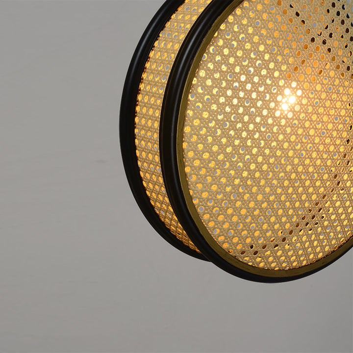 Lampes rétro créatives de rotin pour le lustre pour les restaurants