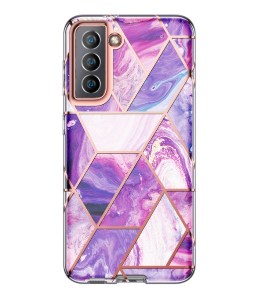 Foreign Trade Cross-border Applicable Electroplating Powder Marble Mobile Phone Case Galaxy Note10 Mobile Phone Case Tpupc Two-In-One