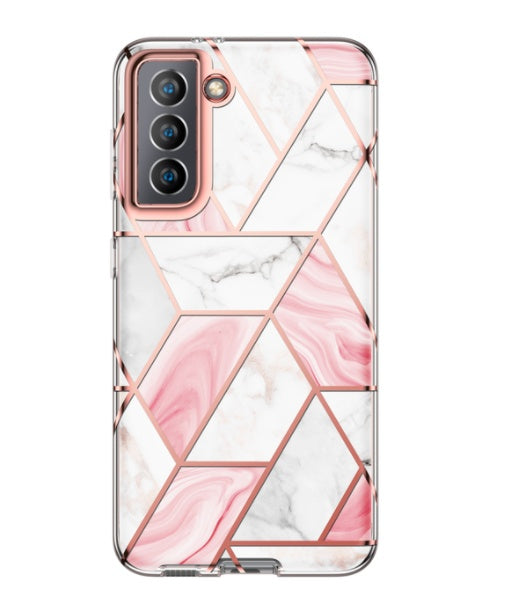 Trade étranger Cross-Font frontaliers applicable Electroplate Powder Marble Mobile Telephone Mobile Phone Galaxy Note10 Mobile Phone Case TPUPC Two-in-One