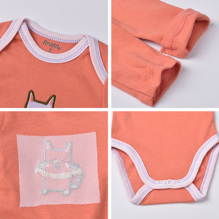 Redkite Baby Romper 5 piese pachet de bumbac cu guler cu mânecă lungă triunghi romper baby romper