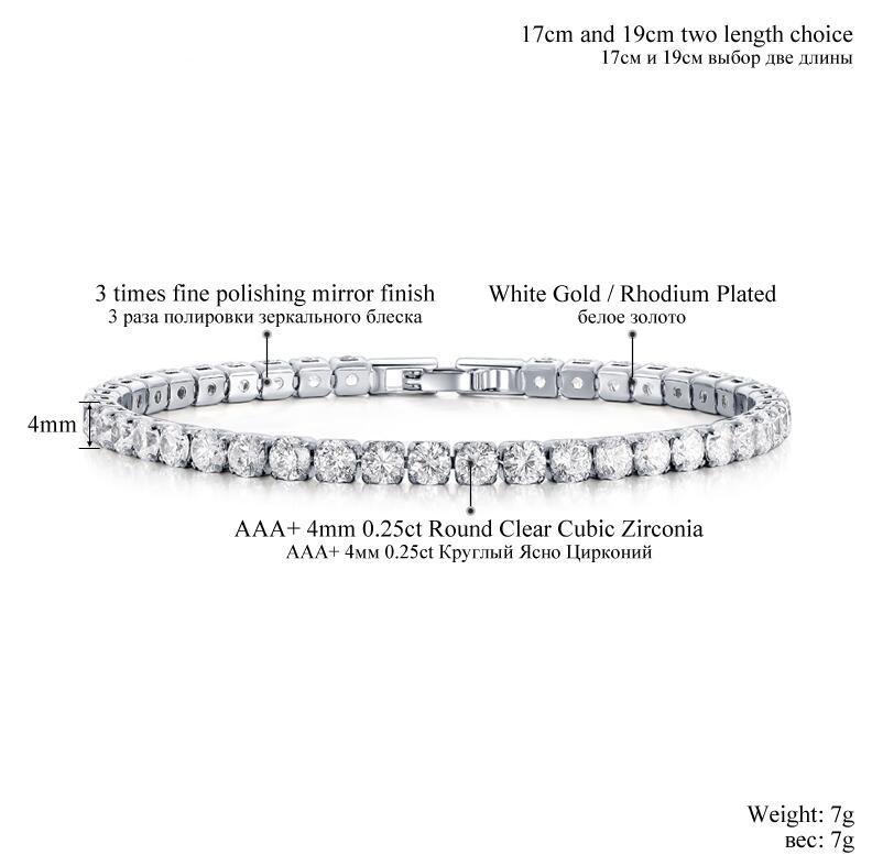 Кубический цирконий теннисный браслет и браслеты для женщин рождественские подарки Новая мода -леди ювелирные изделия