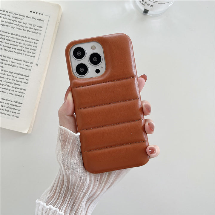 Caixa de telefone de jaqueta de couro do Instagram em cores sólidas simples