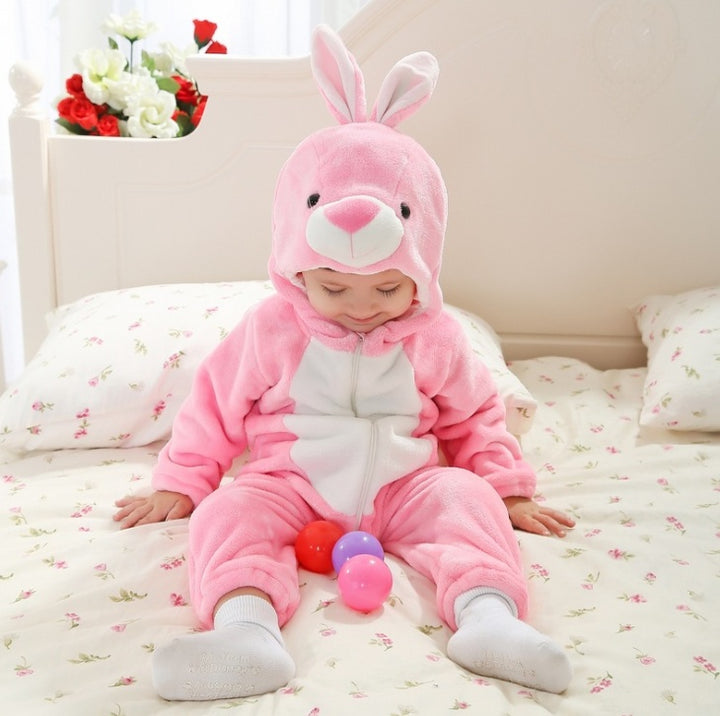 Baby Onesies Tavaszi és őszi állati stílusú köpenyek fiúk és lányok másznak a ruhában