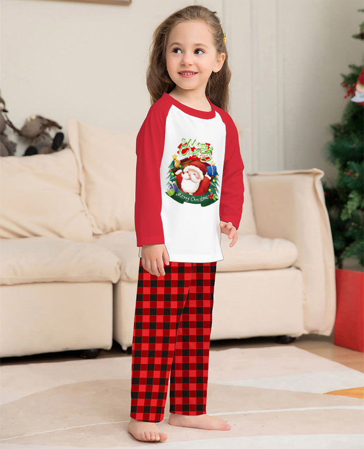 Christmas Parent-Child Haine Set Tricou cu mânecă lungă Pantaloni cu carouri Familie care se potrivesc cu pijamale