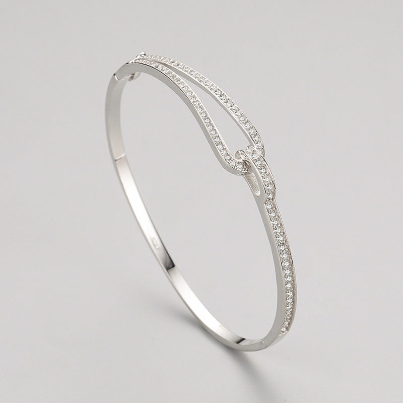 S925 Sterling zilveren armband diamant geometrische armband