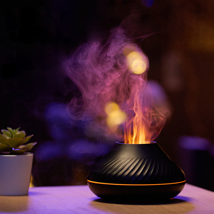 Nyaste RGB Flame Arom Diffuser 130 ml 3D Colorful Flame Fuktare Fire Volcano Diffuser Flame
