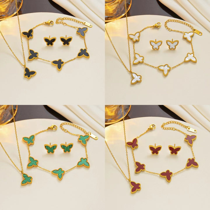 Einfacher Schmetterlings-Ornament-Drei-teilige Set