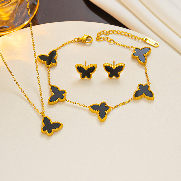 Einfacher Schmetterlings-Ornament-Drei-teilige Set