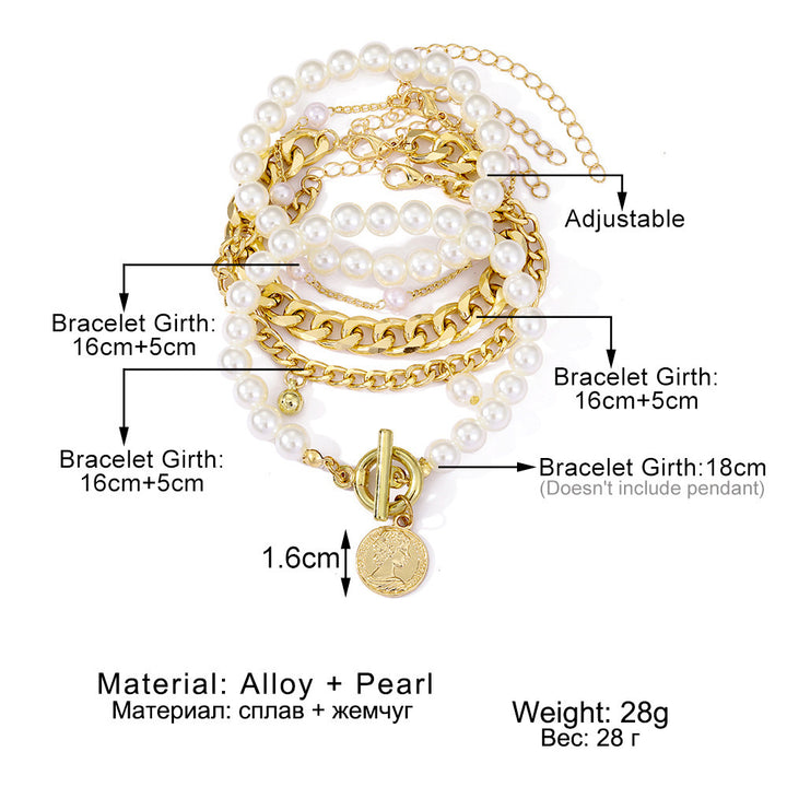 Chain Metal Chain Bracelet 4-piece Set