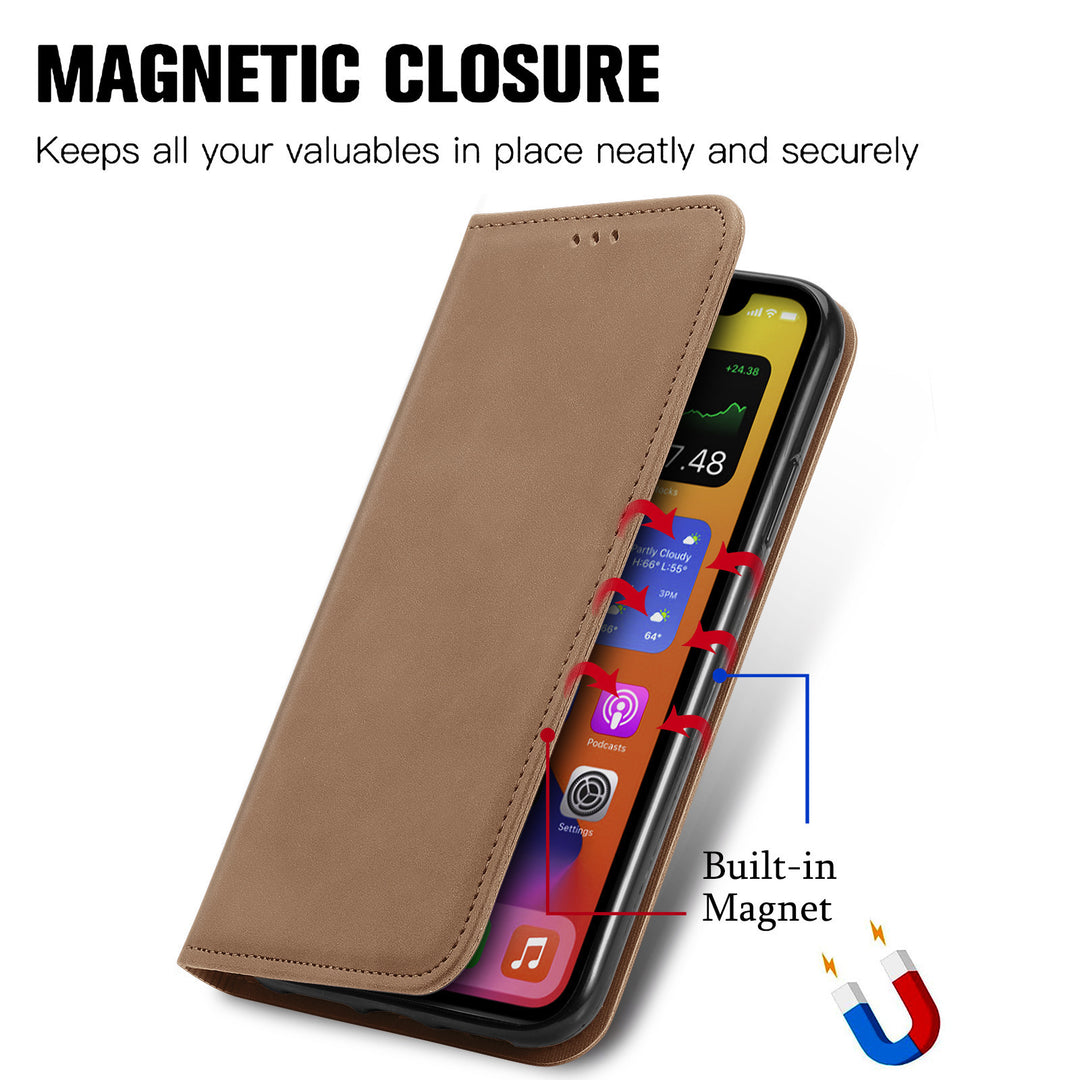 Card Skin Feeling Flip Magnetic Suction Phone Case