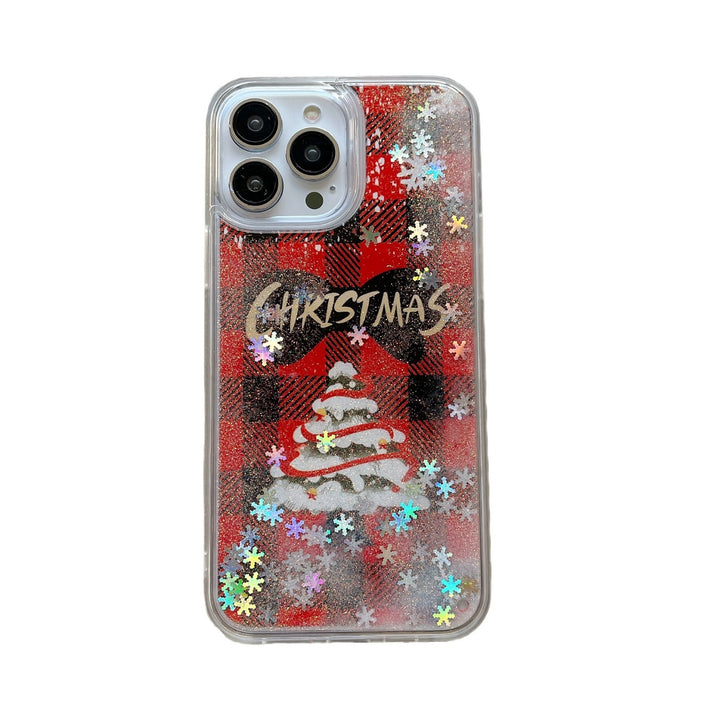 Juletre Quicksand Snowflake Protective Cover Phone Case