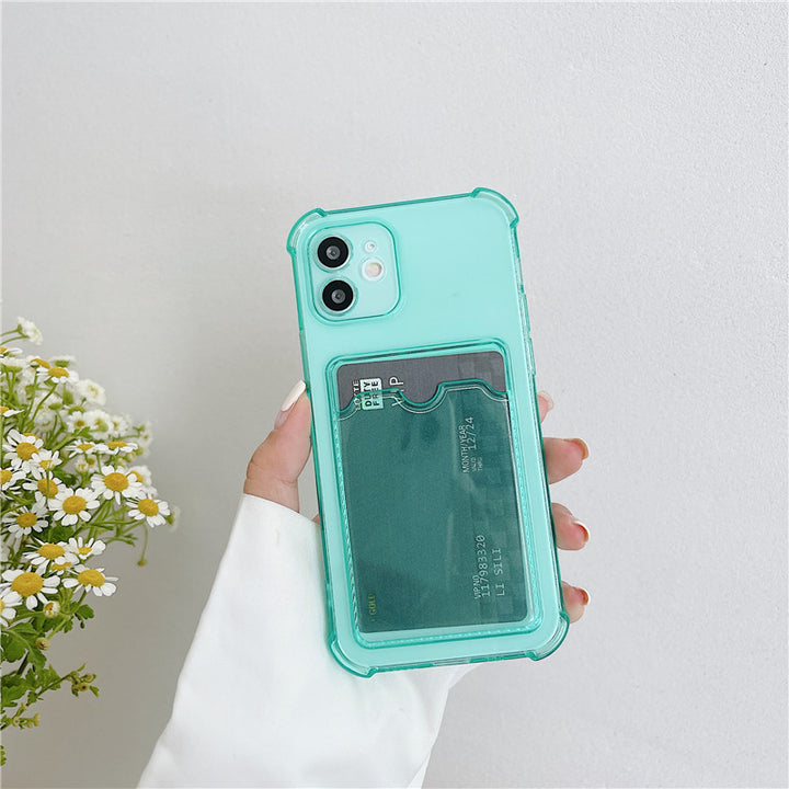 Simple Transparent Card Phone Case All-inclusive Soft Silicone Drop-resistant