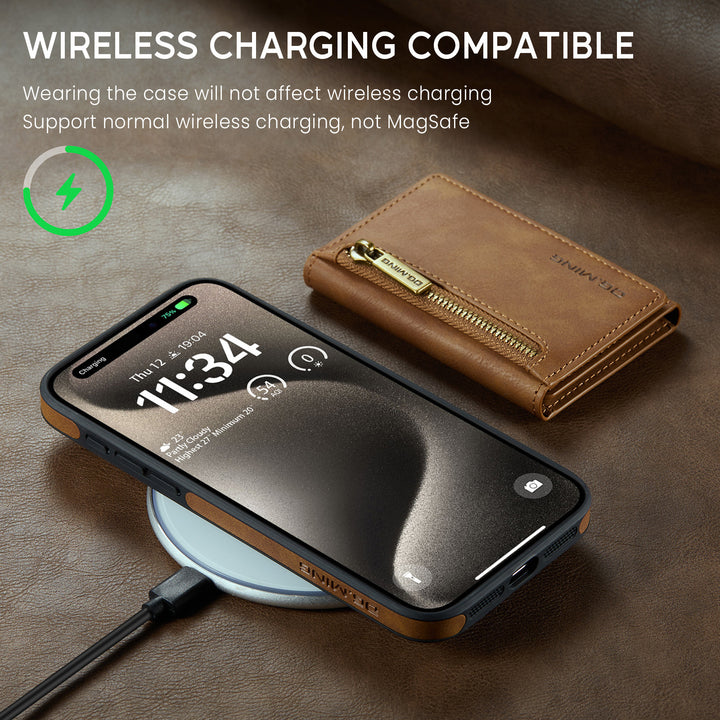 Wireless Charger Phone Case Magnetic Card Holder Protective Sleeve