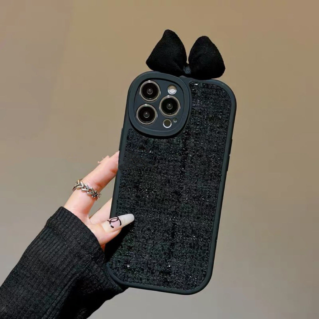 Yüksek dereceli Siyah Klasik Stil Yay Telefon Kılıfı