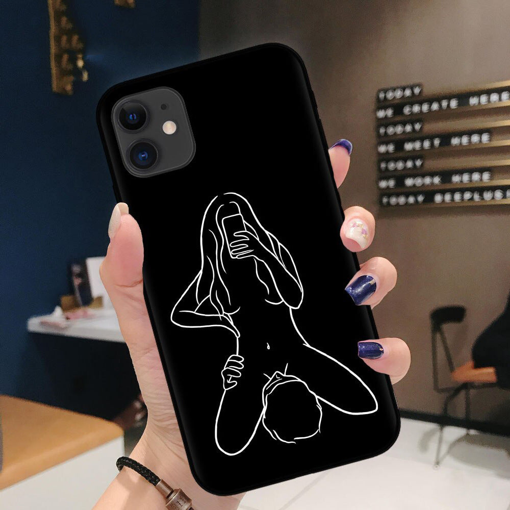 Personaliseerde Creative Body Art Line Phone Case