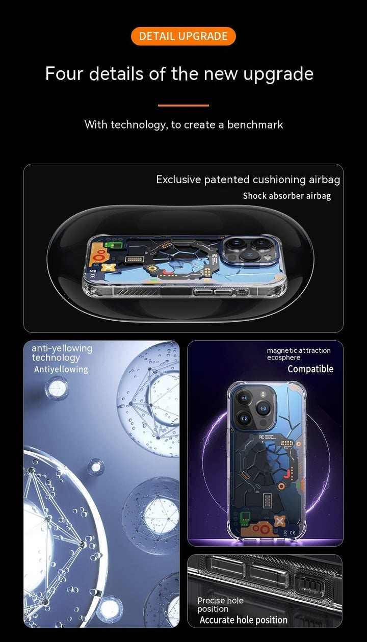 Magnetische Gezeitenmarke Laser Transparent All-Inclusive-Telefonhülle