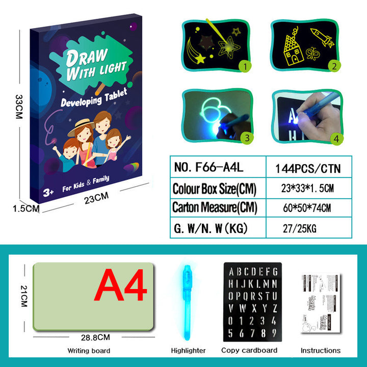 Bildungsspielzeug Zeichnung Pad 3D Magic 8 Light Effects Puzzle Board Sketchpad