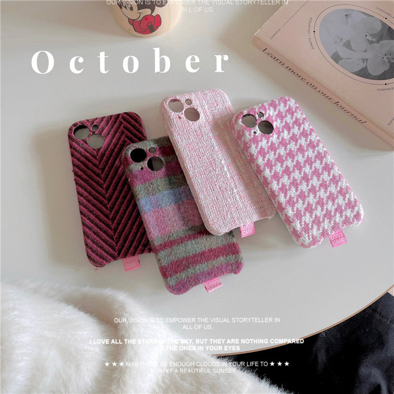 Ins Houndstooth Girl Phone Case Drop Resistent