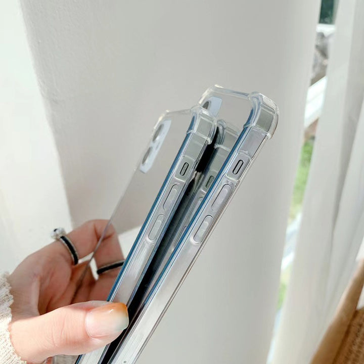 Nueva caja del teléfono espejo espejo resistente a la caída de la cubierta protectora pintada transparente