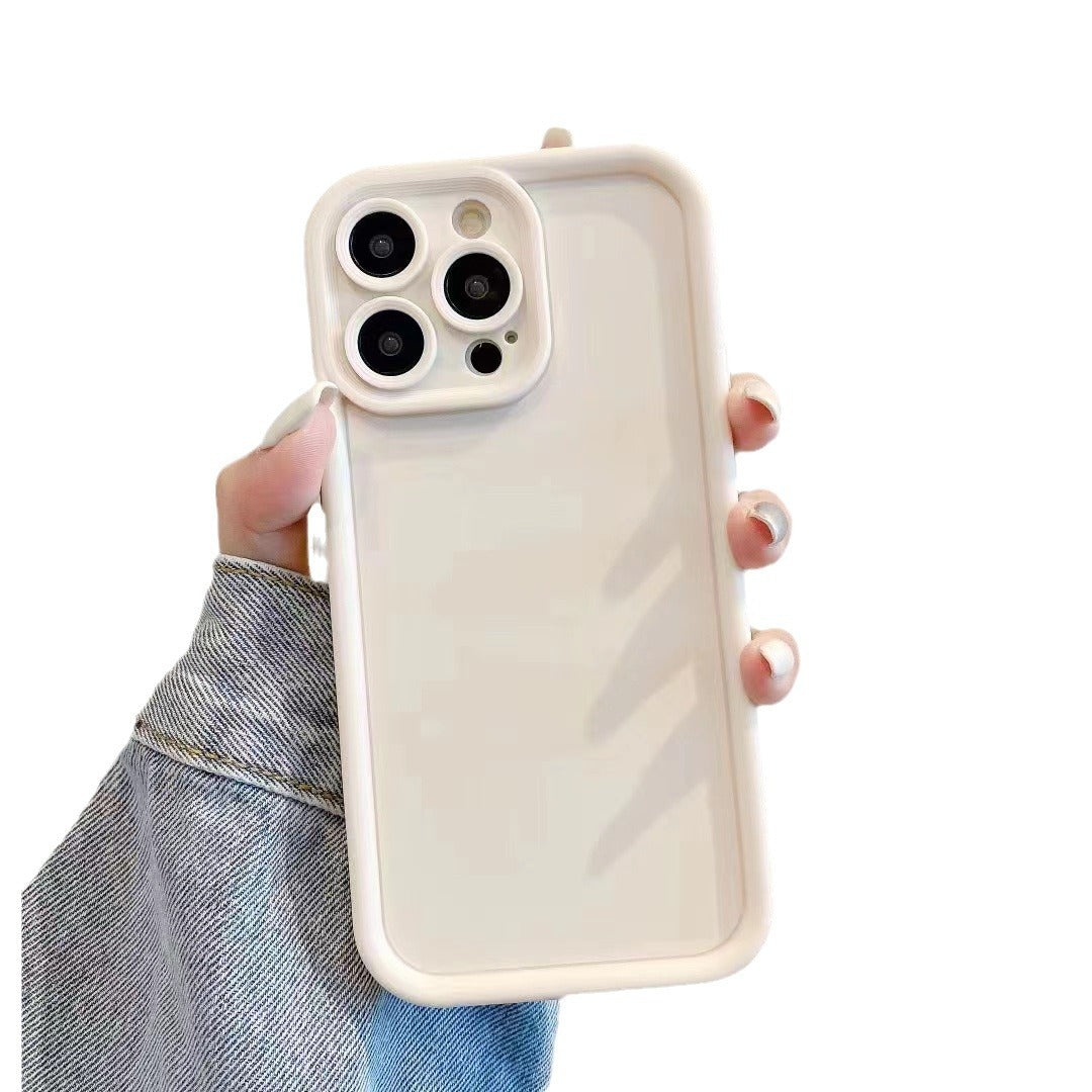 Fine Hole Solid Color Skin Feeling Thickened Protective Cover Phone Case