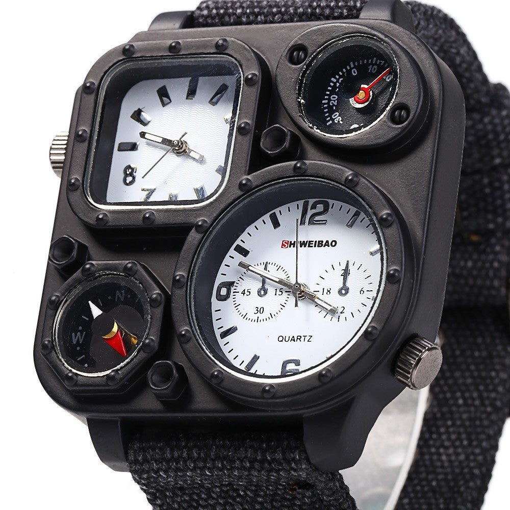 Men's Military Watch Multi-time Zone Personalized Dial