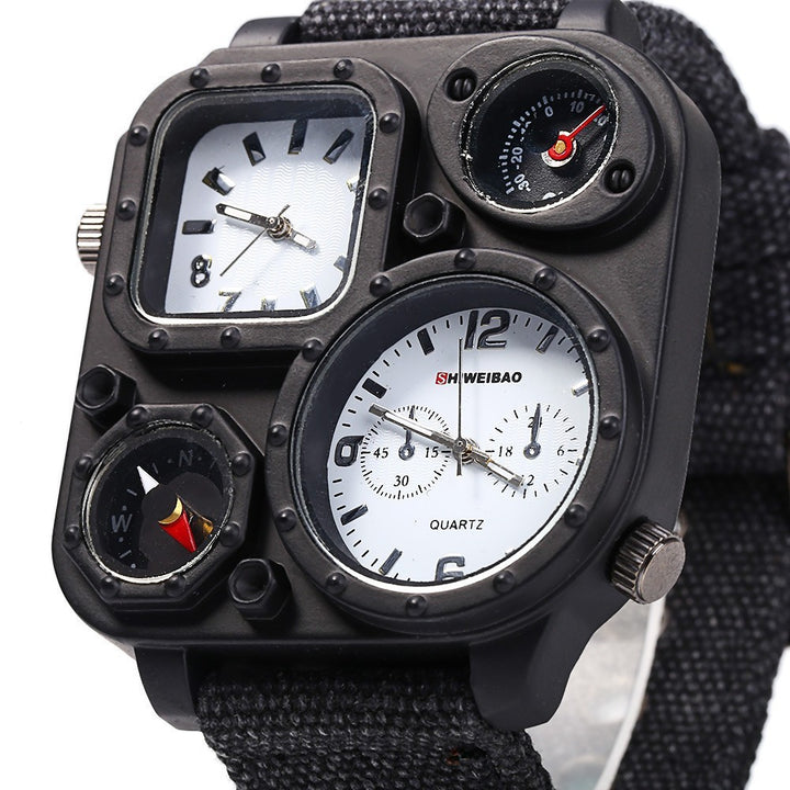 Herren Military Watch Multi-Zeit-Zone Personalisiertes Zifferblatt