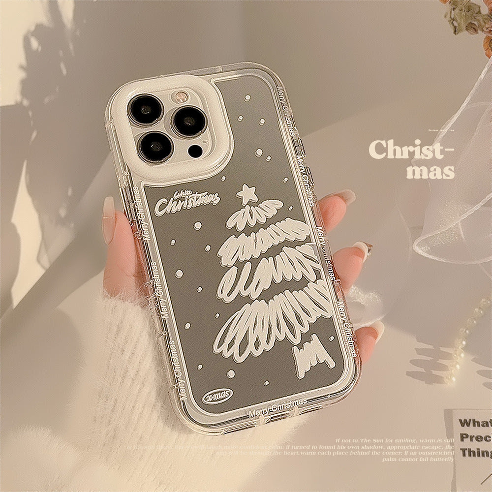 Ins Christmas Tree Phone Case atmosphere Mirror Snow White