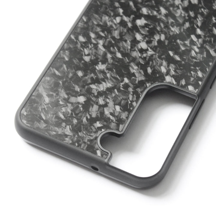 Étui de téléphone à patch en silicone en fibre de carbone forgée
