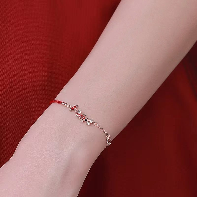 Koi Bracelet Girls 'Sterling Silver 925 Niche Accessories Red Rope