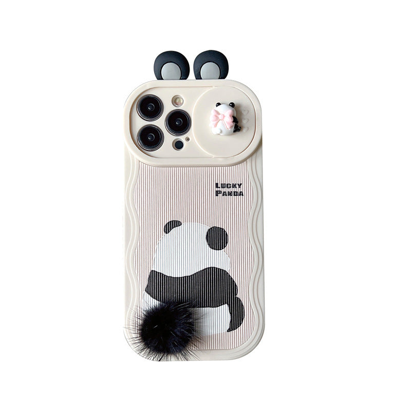 Furry panda telefon kasası sevimli koruyucu kapak