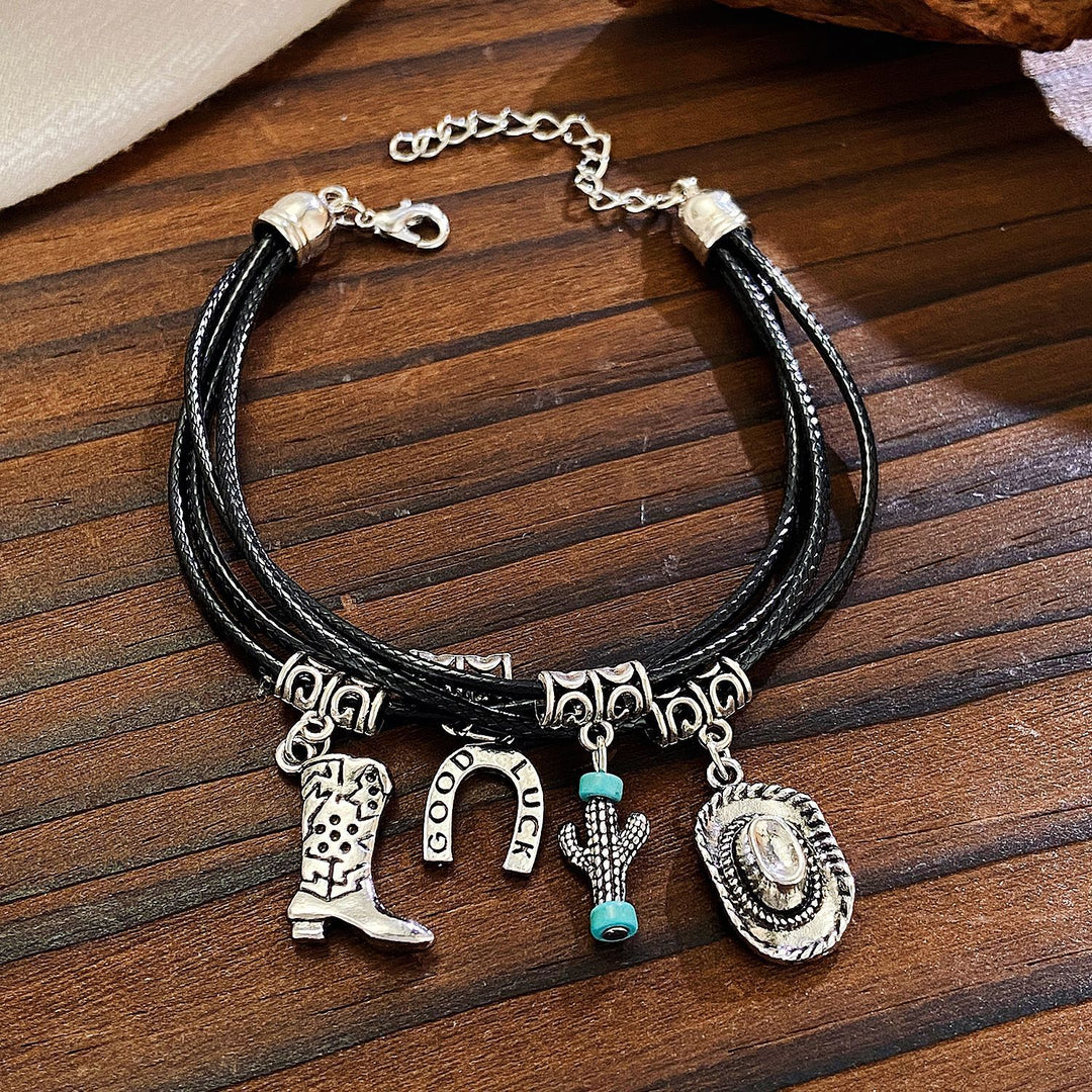 Bohemian Ethnic Style New Multi-layer Leather Boots Bracelet For Women