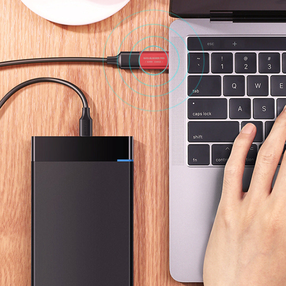 USB-C Anti-hırsızlık kaydırma Görünümü Alüminyum Alaşım Malzemesi Hızlı Şarj ve Engelleme Verilerini Destekler
