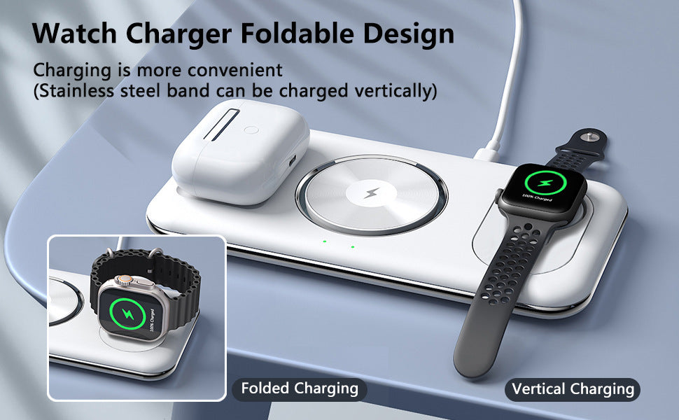 Folding Magnetic Wireless Charger Charger Desktop Bracket