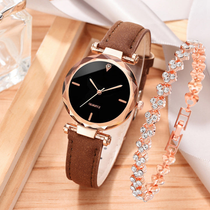 Assista Simples Belt Watch Quartz Watch Bracelet Terno