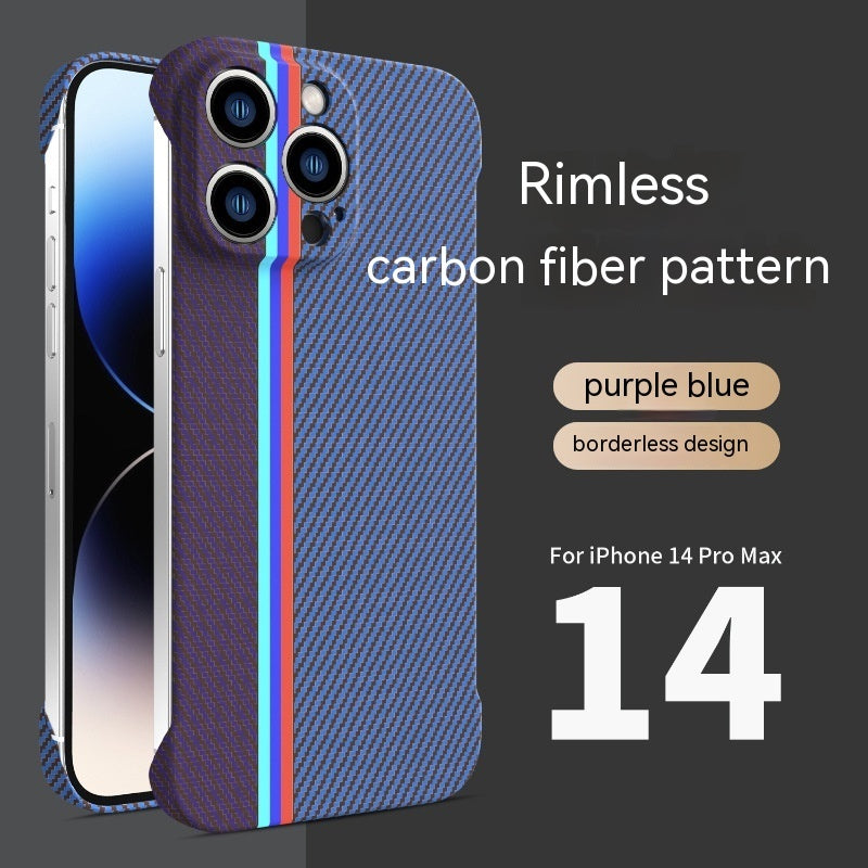 Cambio de teléfonos con patrón de fibra de fibra de carbono sin marco