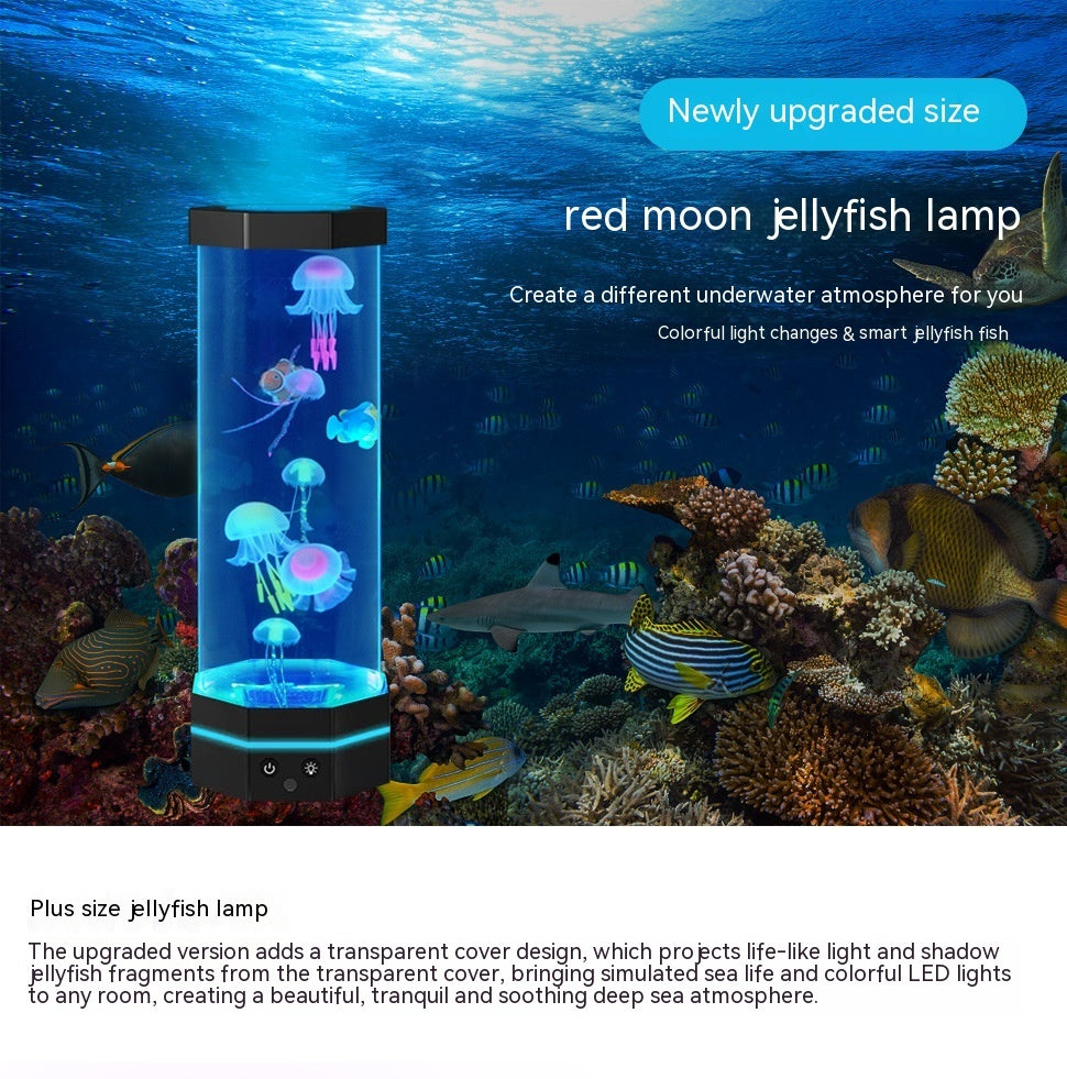 Kwek Lava Lamp 17 kleuren Veranderen 15-inch kwallamp met afstandsbediening USB plug-in Bubble Bubble Fish Lamp Kids Night Light Creative Projector Lamp Home Decor