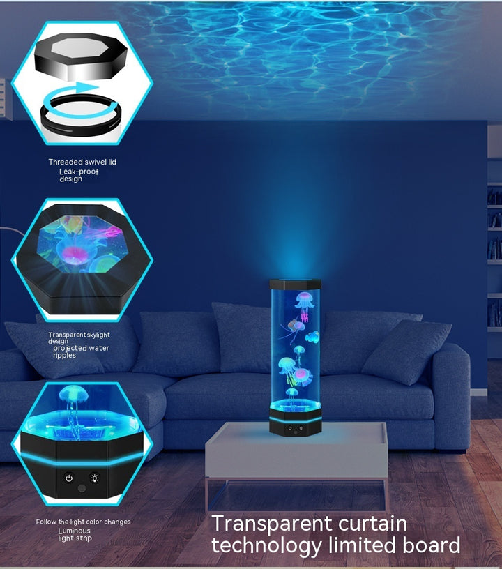 Lampa lava jellyfish lampa 17 dathanna ag athrú lampa smugairle róin 15inch le cianrialtán usb plugble plug-in éisc lampa kids light light light teilgeoir cruthaitheach maisiúchán baile maisiúchán baile