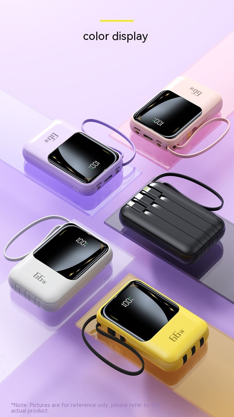 20000MA Large Capacity Mini Comes With Four-wire Power Bank PD66w Super Fast Charge Mobile Power Supply
