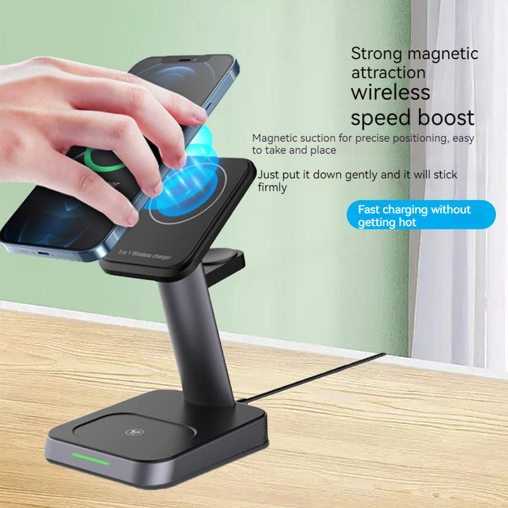 Telefon mobil Vertical Wireless Charger Watch Wireless Încărcător mobil Telefon mobil Wireless Three-in-One Barger