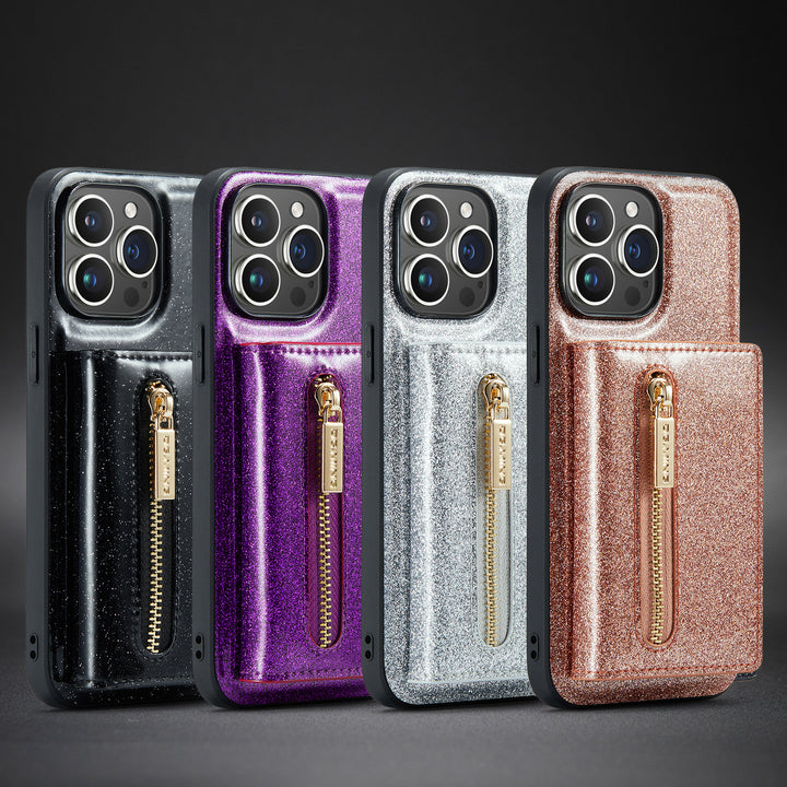 Glitter pénztárca védő két-egy-egy mágneses telefon tok