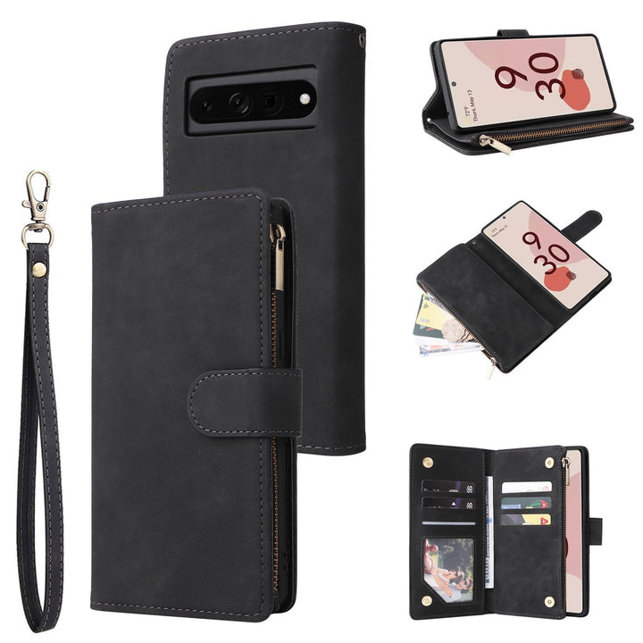 Zipper Card Flip Wallet Phone Case