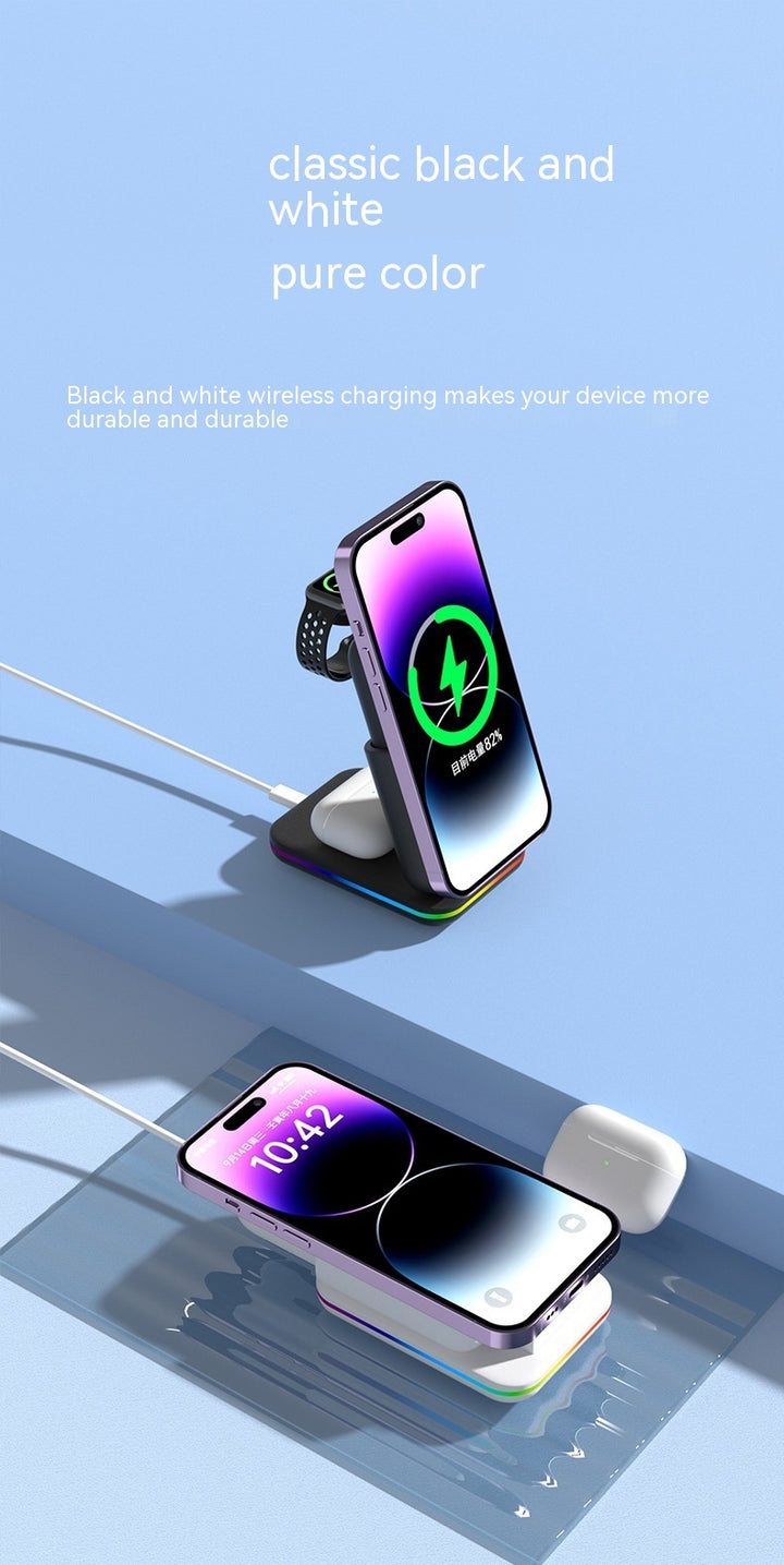 Magnetic Three-in-one Wireless Charger Electrical Magnetic Power Bank 5000 MA Magnetic Wireless Charger